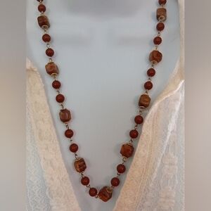 Elegant Brown Beaded Necklace